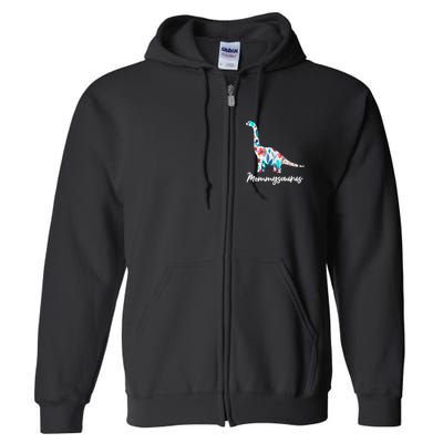Cute Mommysaurus Dinosaur Mothers Day Gift Idea Full Zip Hoodie
