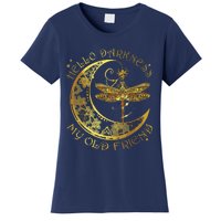 Crescent Moon Dragonfly Hello Darkness My Old Friend Women's T-Shirt