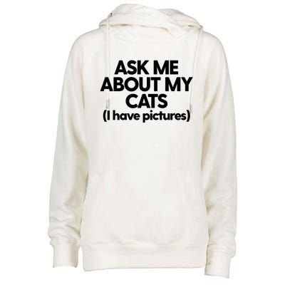 Cat Mom Dad Cat Lady Funny Kitty Cats Ask Me About My Cats Cute Gift Womens Funnel Neck Pullover Hood