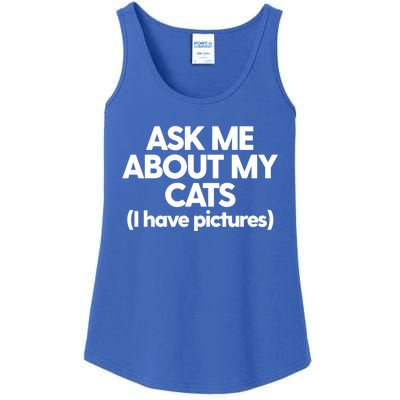 Cat Mom Dad Cat Lady Funny Kitty Cats Ask Me About My Cats Cute Gift Ladies Essential Tank