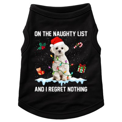 Christmas Maltese Dog Naughty List And I Regret Nothing Xmas Cute Gift Doggie Tank