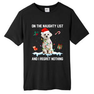 Christmas Maltese Dog Naughty List And I Regret Nothing Xmas Cute Gift Tall Fusion ChromaSoft Performance T-Shirt