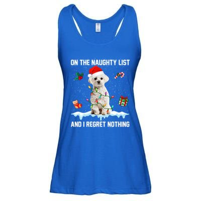 Christmas Maltese Dog Naughty List And I Regret Nothing Xmas Cute Gift Ladies Essential Flowy Tank