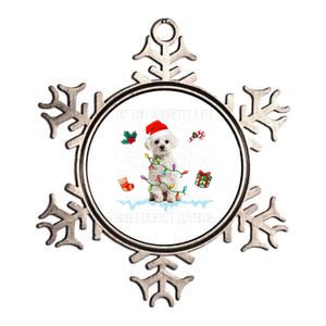 Christmas Maltese Dog Naughty List And I Regret Nothing Xmas Cute Gift Metallic Star Ornament