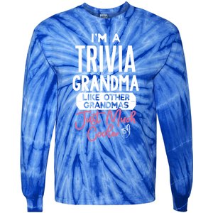 Cool Mothers Day Design Trivia Grandma Gift Tie-Dye Long Sleeve Shirt