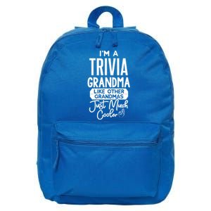 Cool Mothers Day Design Trivia Grandma Gift 16 in Basic Backpack