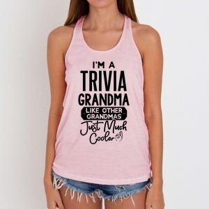 Cool Mothers Day Design Trivia Grandma Gift Women's Knotted Racerback Tank