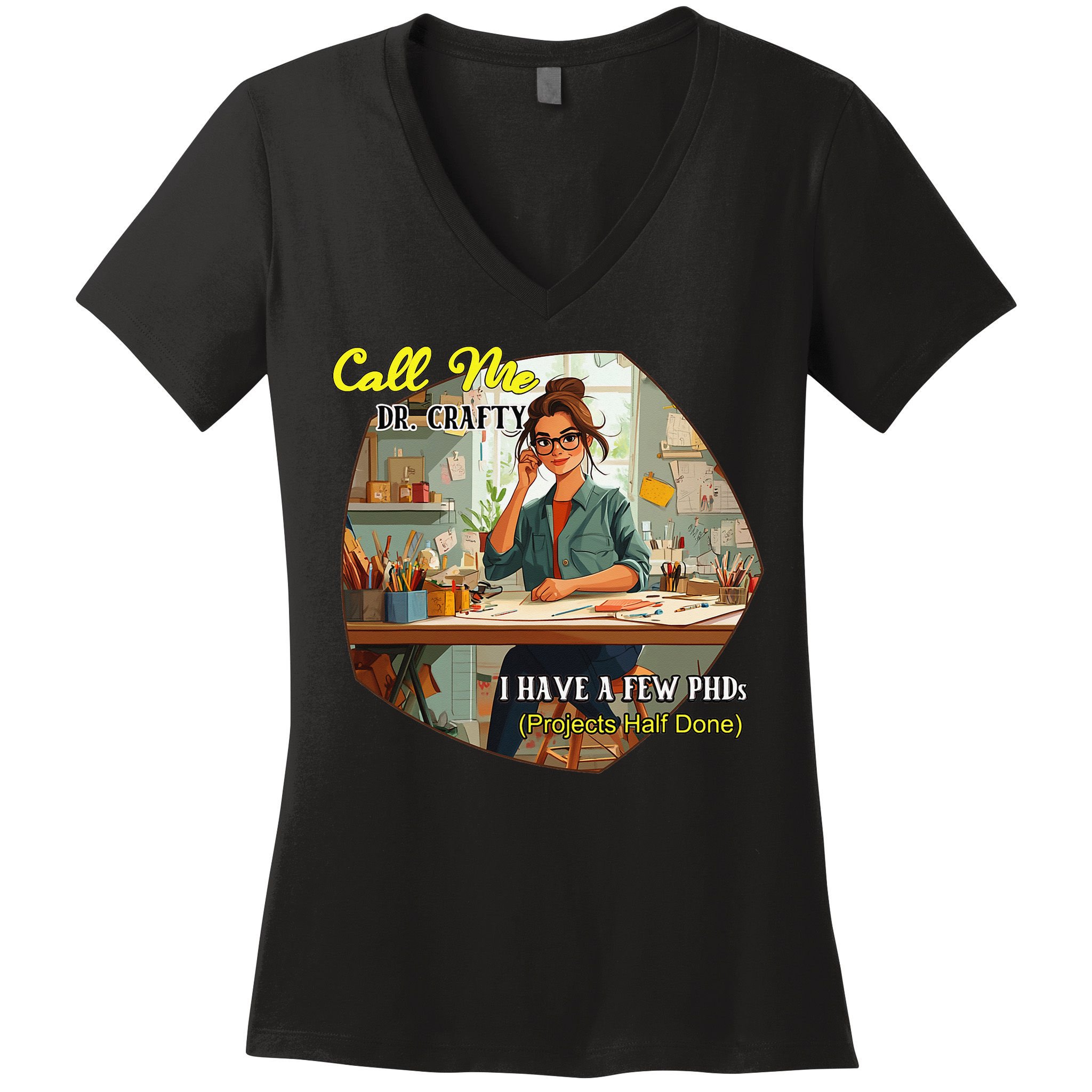 Call Me Dr Crafty Women's V-Neck T-Shirt