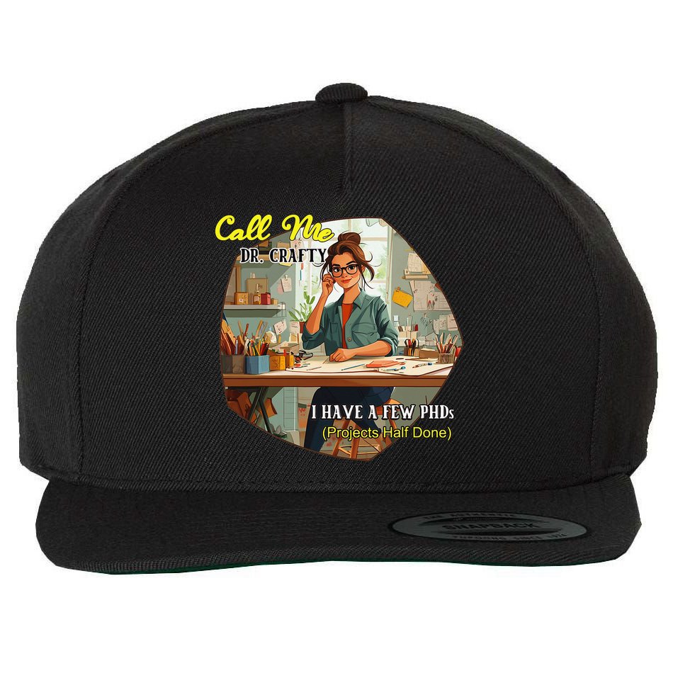Call Me Dr Crafty Wool Snapback Cap