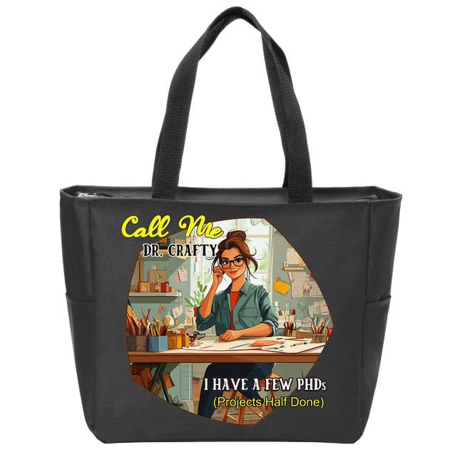 Call Me Dr Crafty Zip Tote Bag
