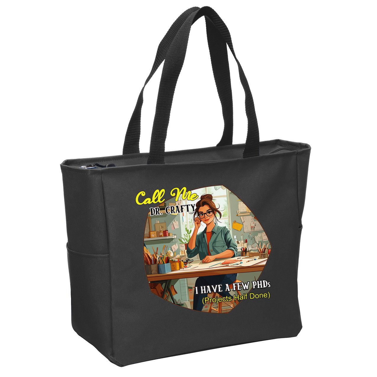 Call Me Dr Crafty Zip Tote Bag