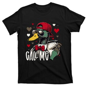 Call Me Duck Hunting Valentine Retro Design T-Shirt