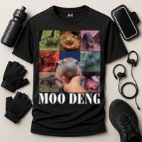 Colorful Moo Deng Retro Photo Hippo Performance Shirt