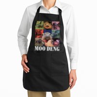 Colorful Moo Deng Retro Photo Hippo Apron