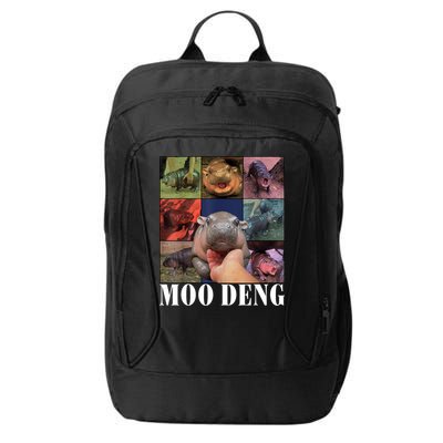 Colorful Moo Deng Retro Photo Hippo City Backpack