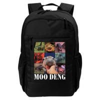 Colorful Moo Deng Retro Photo Hippo Backpack