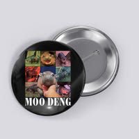 Colorful Moo Deng Retro Photo Hippo Button