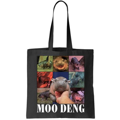 Colorful Moo Deng Retro Photo Hippo Bag