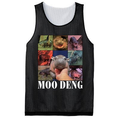 Colorful Moo Deng Retro Photo Hippo Mesh Reversible Basketball Jersey Tank
