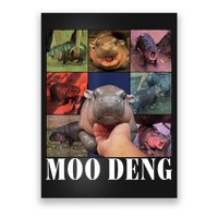 Colorful Moo Deng Retro Photo Hippo Poster
