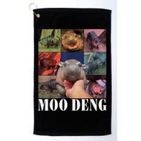 Colorful Moo Deng Retro Photo Hippo Golf Towel