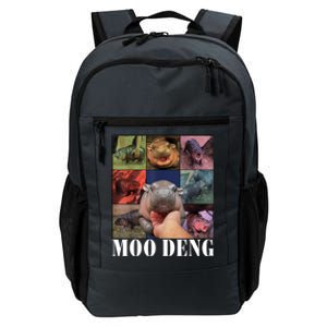 Colorful Moo Deng Retro Photo Hippo Daily Commute Backpack