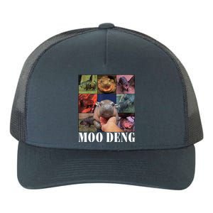 Colorful Moo Deng Retro Photo Hippo Yupoong Adult 5-Panel Trucker Hat