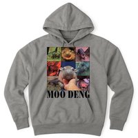 Colorful Moo Deng Retro Photo Hippo Hoodie