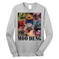 Colorful Moo Deng Retro Photo Hippo Long Sleeve Shirt