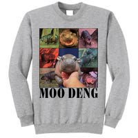 Colorful Moo Deng Retro Photo Hippo Sweatshirt