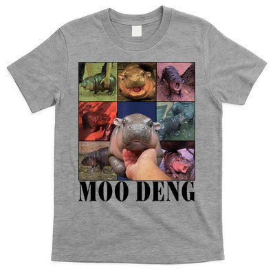 Colorful Moo Deng Retro Photo Hippo T-Shirt
