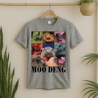 Colorful Moo Deng Retro Photo Hippo T-Shirt