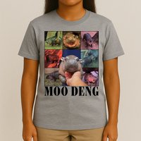 Colorful Moo Deng Retro Photo Hippo T-Shirt
