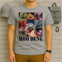 Colorful Moo Deng Retro Photo Hippo T-Shirt