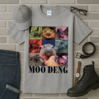 Colorful Moo Deng Retro Photo Hippo Tall T-Shirt