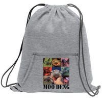 Colorful Moo Deng Retro Photo Hippo Sweatshirt Cinch Pack Bag