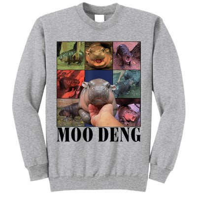 Colorful Moo Deng Retro Photo Hippo Tall Sweatshirt