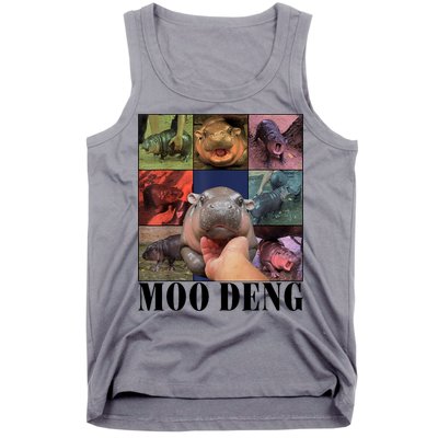 Colorful Moo Deng Retro Photo Hippo Tank Top