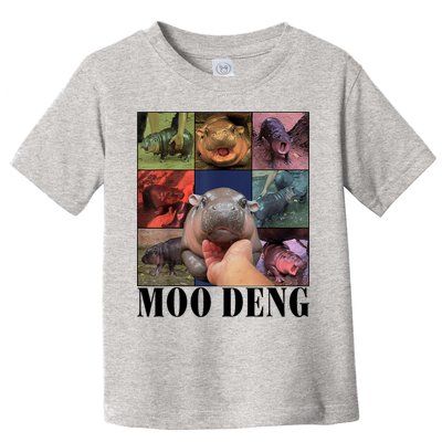 Colorful Moo Deng Retro Photo Hippo Toddler T-Shirt