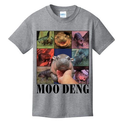 Colorful Moo Deng Retro Photo Hippo Kids T-Shirt