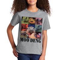 Colorful Moo Deng Retro Photo Hippo Kids T-Shirt
