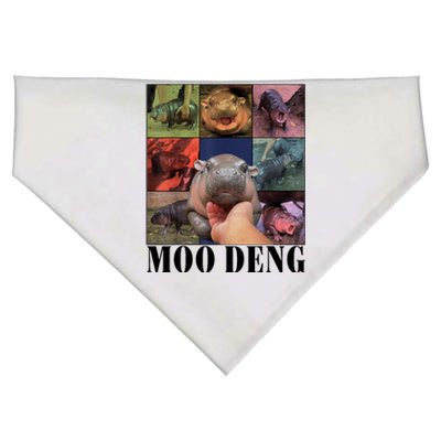 Colorful Moo Deng Retro Photo Hippo USA-Made Doggie Bandana