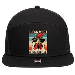 Chicken Meme Design  Guess What Chicken Butt 7 Panel Mesh Trucker Snapback Hat