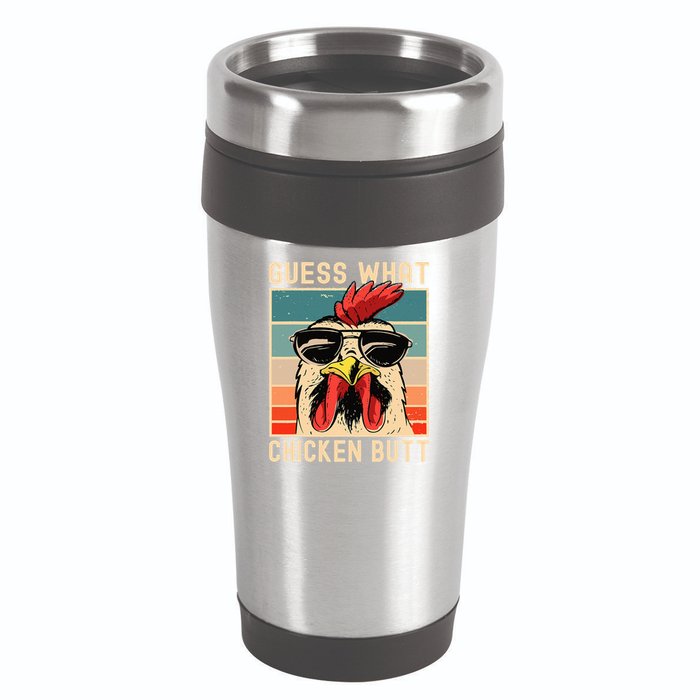 Chicken Meme Design  Guess What Chicken Butt 16oz Travel Tumbler