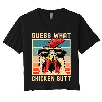 Chicken Meme Design  Guess What Chicken Butt Crop Top