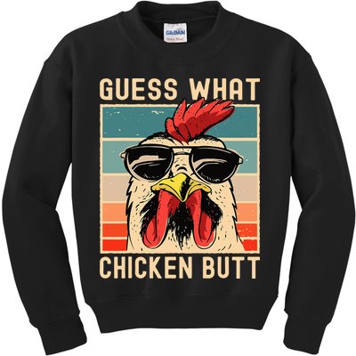Chicken Meme Design  Guess What Chicken Butt Kids Sweatshirt