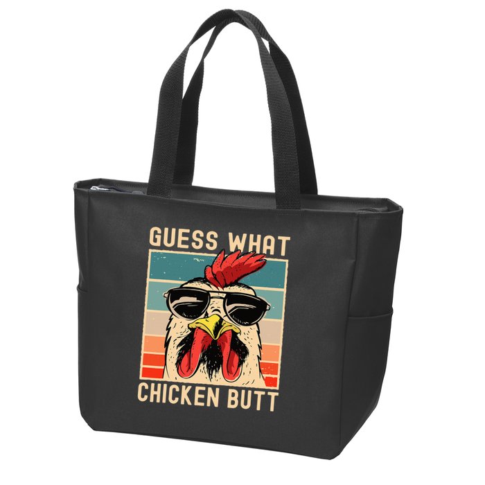 Chicken Meme Design  Guess What Chicken Butt Zip Tote Bag