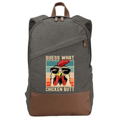 Chicken Meme Design  Guess What Chicken Butt Cotton Canvas Backpack