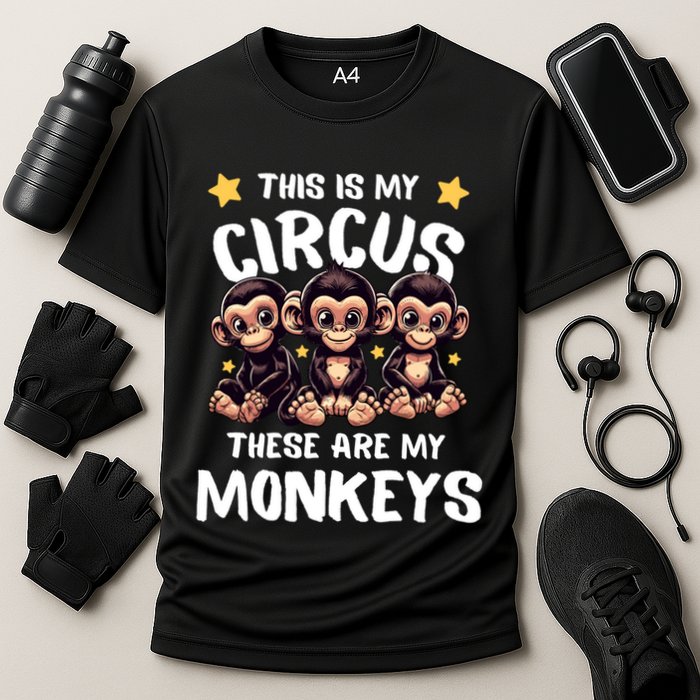 Chimpanzee MotherS Day Mum Monkey Circus Funny Cute Gift Cooling Performance Crew T-Shirt