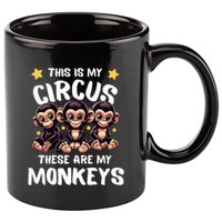 Chimpanzee MotherS Day Mum Monkey Circus Funny Cute Gift 11oz C Handle Ceramic Mug